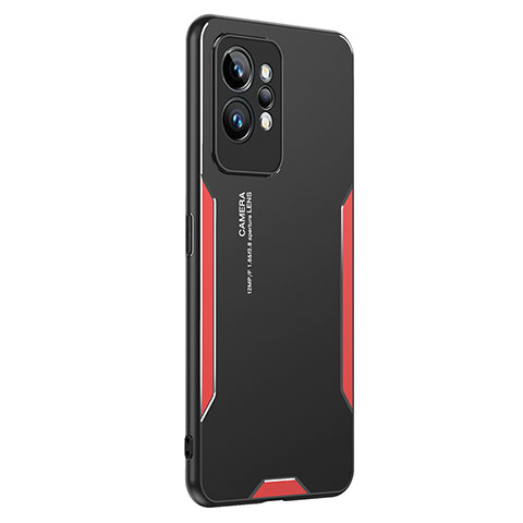 Coque Luxe Aluminum Metal Housse et Bumper Silicone Etui PB2 pour Realme GT2 Pro 5G Rouge