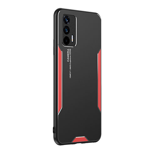 Coque Luxe Aluminum Metal Housse et Bumper Silicone Etui PB2 pour Realme Q3 Pro 5G Rouge