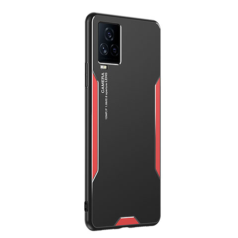 Coque Luxe Aluminum Metal Housse et Bumper Silicone Etui PB2 pour Vivo iQOO 7 Legend 5G Rouge