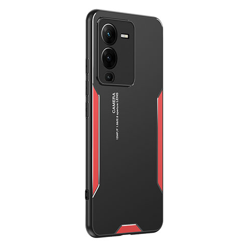 Coque Luxe Aluminum Metal Housse et Bumper Silicone Etui PB2 pour Vivo V25 Pro 5G Rouge