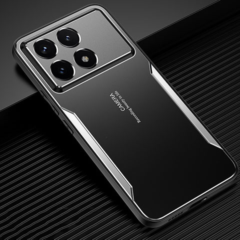 Coque Luxe Aluminum Metal Housse et Bumper Silicone Etui PB2 pour Xiaomi Redmi K70 Pro 5G Argent