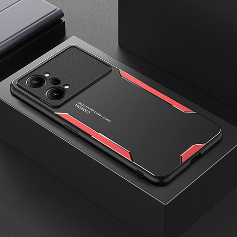 Coque Luxe Aluminum Metal Housse et Bumper Silicone Etui pour Oppo K10 Pro 5G Rouge