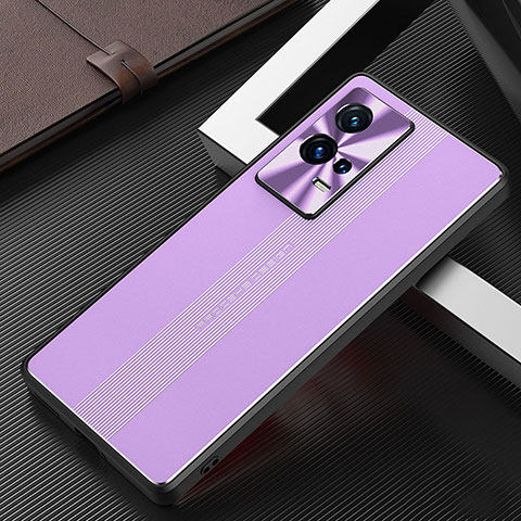 Coque Luxe Aluminum Metal Housse et Bumper Silicone Etui pour Vivo iQOO 8 5G Violet