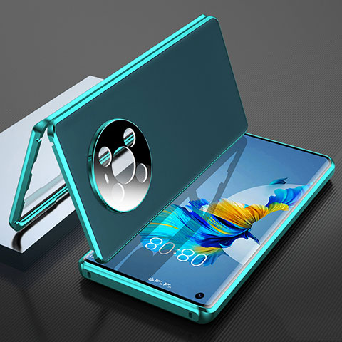 Coque Luxe Aluminum Metal Housse Etui 360 Degres K01 pour Huawei Mate 40 Cyan