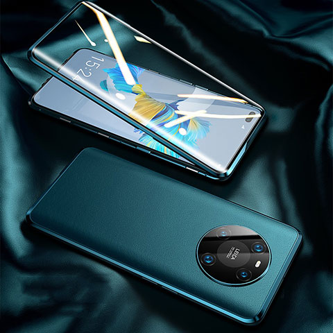 Coque Luxe Aluminum Metal Housse Etui 360 Degres K02 pour Huawei Mate 40 Pro Cyan