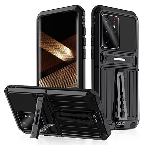 Coque Luxe Aluminum Metal Housse Etui 360 Degres LK2 pour Samsung Galaxy S23 Ultra 5G Noir