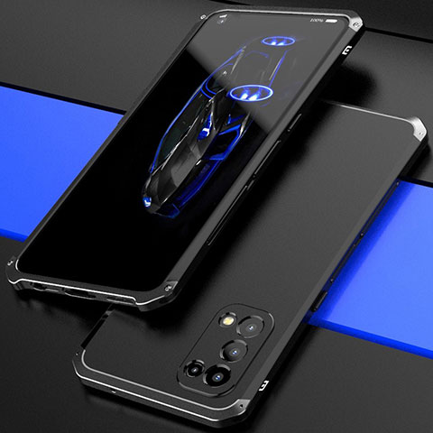 Coque Luxe Aluminum Metal Housse Etui 360 Degres M01 pour Oppo Reno5 5G Noir