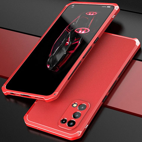 Coque Luxe Aluminum Metal Housse Etui 360 Degres M01 pour Oppo Reno5 5G Rouge