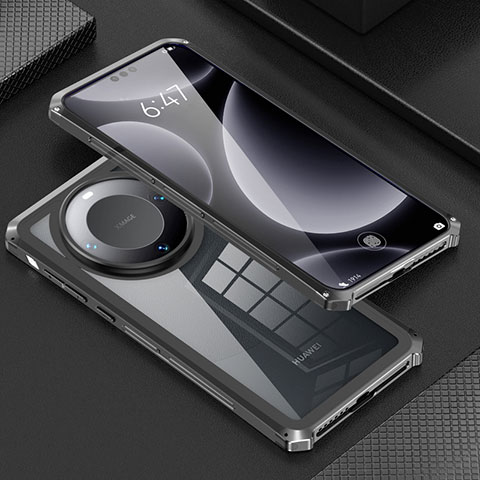 Coque Luxe Aluminum Metal Housse Etui 360 Degres P01 pour Huawei Mate 60 Noir