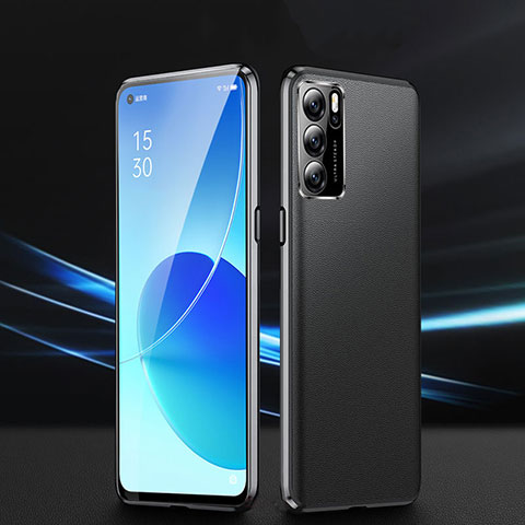 Coque Luxe Aluminum Metal Housse Etui 360 Degres P01 pour Oppo Reno6 5G Noir