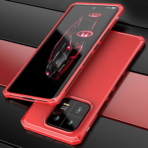 Coque Luxe Aluminum Metal Housse Etui 360 Degres P01 pour Xiaomi Mi 13 5G Rouge