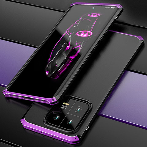 Coque Luxe Aluminum Metal Housse Etui 360 Degres P01 pour Xiaomi Mi 13 Pro 5G Violet