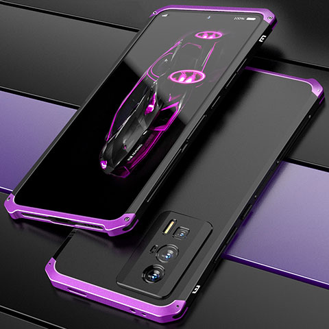 Coque Luxe Aluminum Metal Housse Etui 360 Degres P01 pour Xiaomi Redmi K60 5G Violet