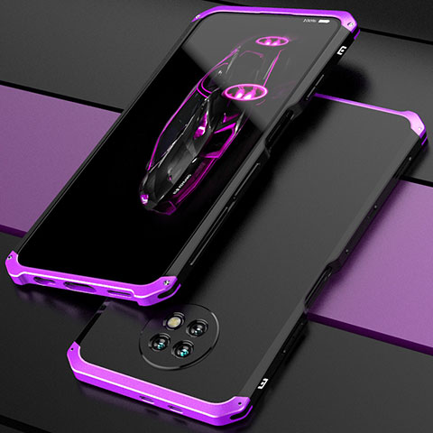 Coque Luxe Aluminum Metal Housse Etui 360 Degres P01 pour Xiaomi Redmi Note 9 5G Violet