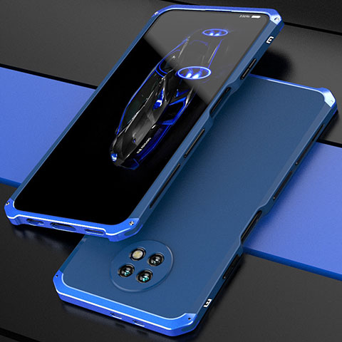 Coque Luxe Aluminum Metal Housse Etui 360 Degres P01 pour Xiaomi Redmi Note 9T 5G Bleu