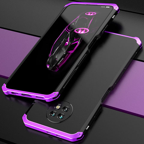 Coque Luxe Aluminum Metal Housse Etui 360 Degres P01 pour Xiaomi Redmi Note 9T 5G Violet