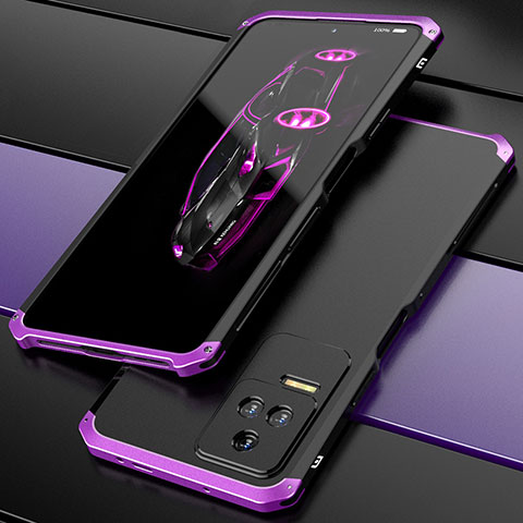 Coque Luxe Aluminum Metal Housse Etui 360 Degres P02 pour Xiaomi Redmi K50 Pro 5G Violet