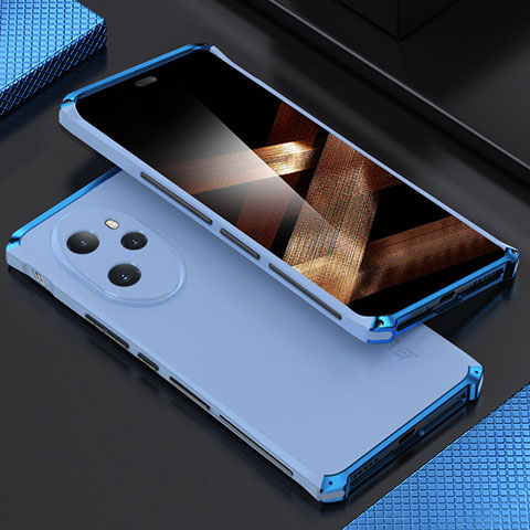 Coque Luxe Aluminum Metal Housse Etui 360 Degres pour Huawei Honor 100 Pro 5G Bleu