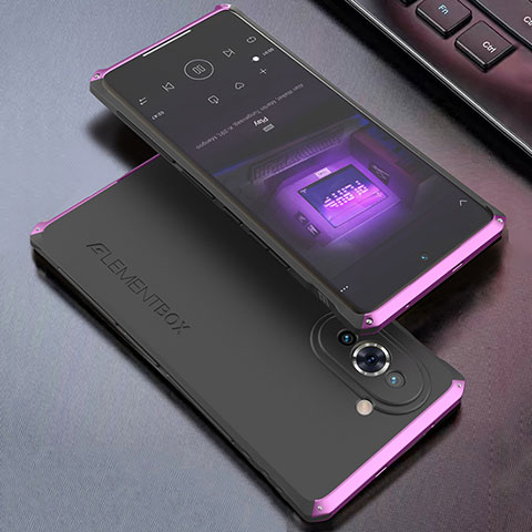 Coque Luxe Aluminum Metal Housse Etui 360 Degres pour Huawei Nova 10 Violet