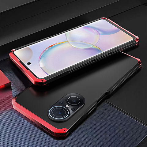 Coque Luxe Aluminum Metal Housse Etui 360 Degres pour Huawei Nova 9 SE Rouge et Noir