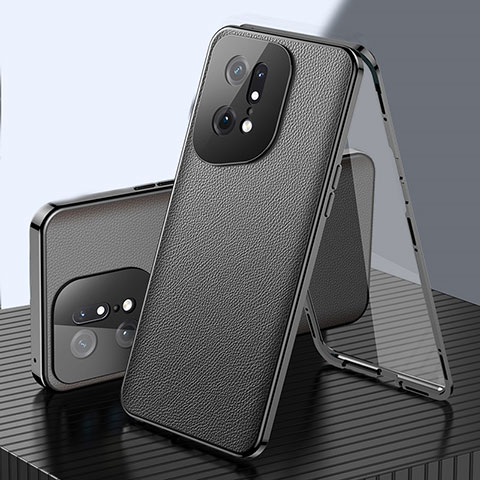 Coque Luxe Aluminum Metal Housse Etui 360 Degres pour Oppo Find X5 Pro 5G Noir