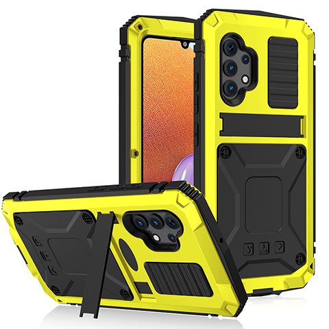 Coque Luxe Aluminum Metal Housse Etui 360 Degres pour Samsung Galaxy M32 5G Jaune