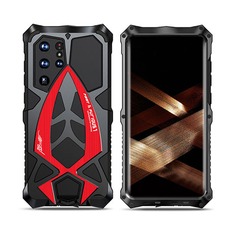 Coque Luxe Aluminum Metal Housse Etui 360 Degres pour Samsung Galaxy S24 Ultra 5G Rouge