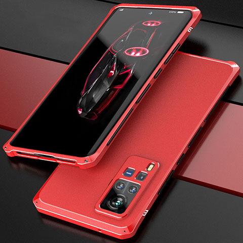 Coque Luxe Aluminum Metal Housse Etui 360 Degres pour Vivo X60 Pro 5G Rouge