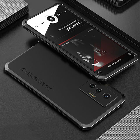 Coque Luxe Aluminum Metal Housse Etui 360 Degres pour Vivo X70 5G Noir