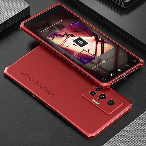 Coque Luxe Aluminum Metal Housse Etui 360 Degres pour Vivo X70 Pro 5G Rouge