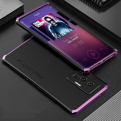 Coque Luxe Aluminum Metal Housse Etui 360 Degres pour Vivo X70 Pro 5G Violet