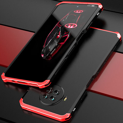 Coque Luxe Aluminum Metal Housse Etui 360 Degres pour Xiaomi Mi 10i 5G Rouge et Noir