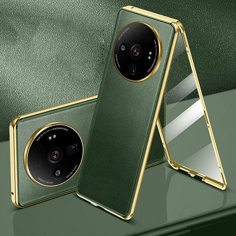 Coque Luxe Aluminum Metal Housse Etui 360 Degres pour Xiaomi Mi 12 Ultra 5G Vert