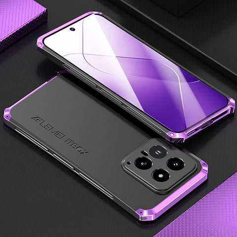 Coque Luxe Aluminum Metal Housse Etui 360 Degres pour Xiaomi Mi 14 5G Violet