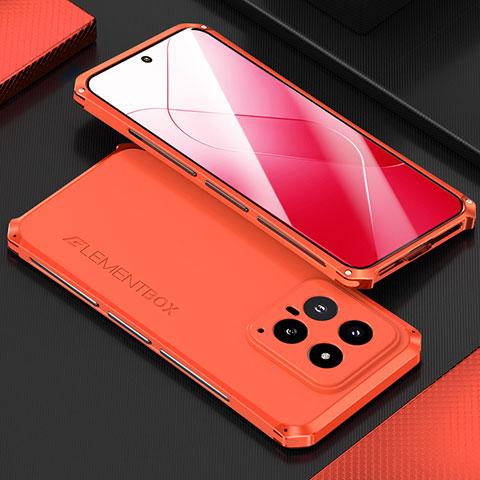 Coque Luxe Aluminum Metal Housse Etui 360 Degres pour Xiaomi Mi 14 Pro 5G Rouge