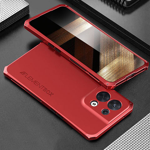 Coque Luxe Aluminum Metal Housse Etui 360 Degres pour Xiaomi Redmi Note 13 5G Rouge