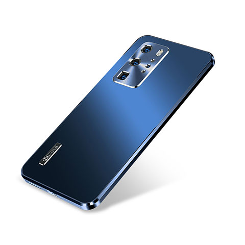 Coque Luxe Aluminum Metal Housse Etui A01 pour Huawei P40 Pro Bleu