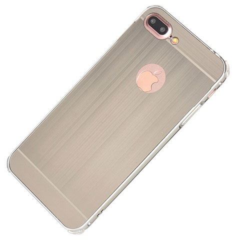 Coque Luxe Aluminum Metal Housse Etui M01 pour Apple iPhone 7 Plus Argent