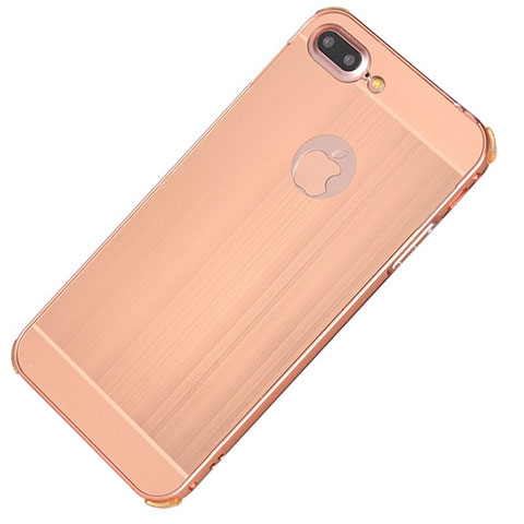 Coque Luxe Aluminum Metal Housse Etui M01 pour Apple iPhone 7 Plus Or Rose