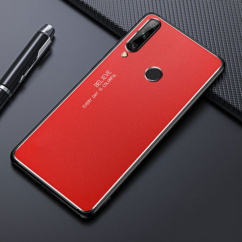 Coque Luxe Aluminum Metal Housse Etui M01 pour Huawei Enjoy 10 Plus Rouge