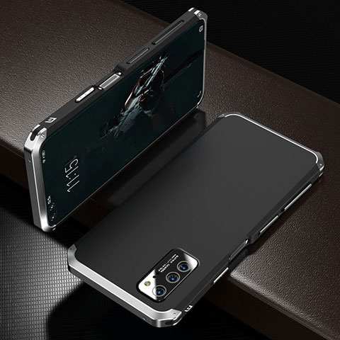 Coque Luxe Aluminum Metal Housse Etui M01 pour Huawei Honor V30 5G Argent et Noir