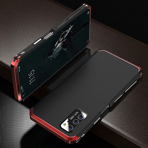 Coque Luxe Aluminum Metal Housse Etui M01 pour Huawei Honor V30 5G Rouge et Noir