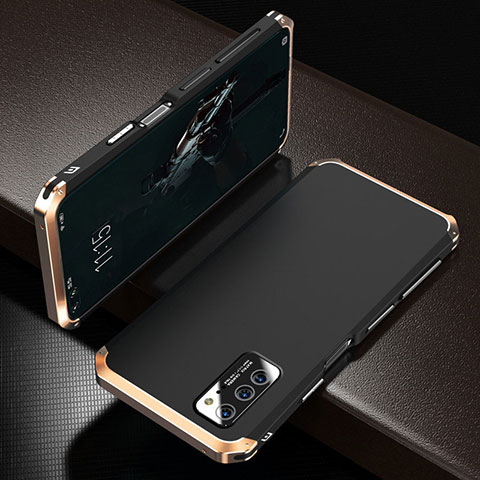 Coque Luxe Aluminum Metal Housse Etui M01 pour Huawei Honor View 30 5G Or et Noir