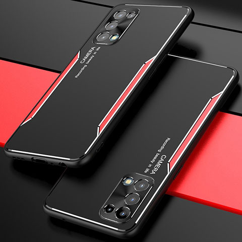 Coque Luxe Aluminum Metal Housse Etui M01 pour Oppo Reno5 Pro 5G Rouge