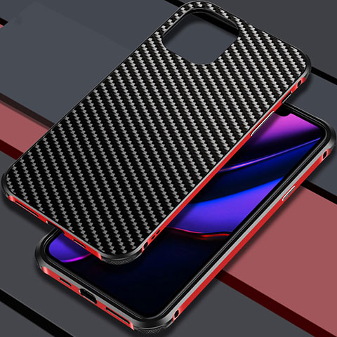 Coque Luxe Aluminum Metal Housse Etui M02 pour Apple iPhone 11 Pro Rouge