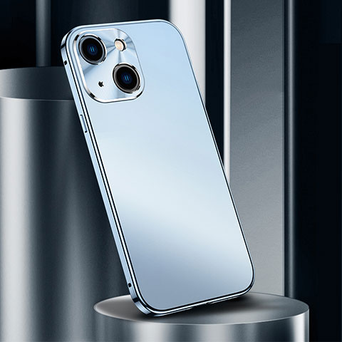 Coque Luxe Aluminum Metal Housse Etui M02 pour Apple iPhone 14 Plus Bleu