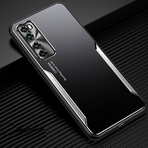 Coque Luxe Aluminum Metal Housse Etui M02 pour Huawei Nova 7 5G Argent