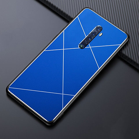 Coque Luxe Aluminum Metal Housse Etui M02 pour Oppo Reno2 Bleu