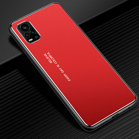 Coque Luxe Aluminum Metal Housse Etui M02 pour Vivo V20 Pro 5G Rouge