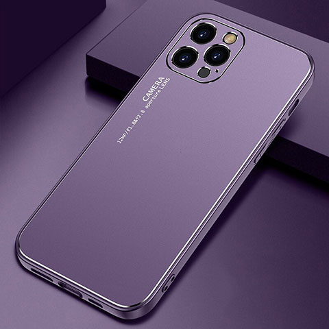 Coque Luxe Aluminum Metal Housse Etui M04 pour Apple iPhone 13 Pro Max Violet